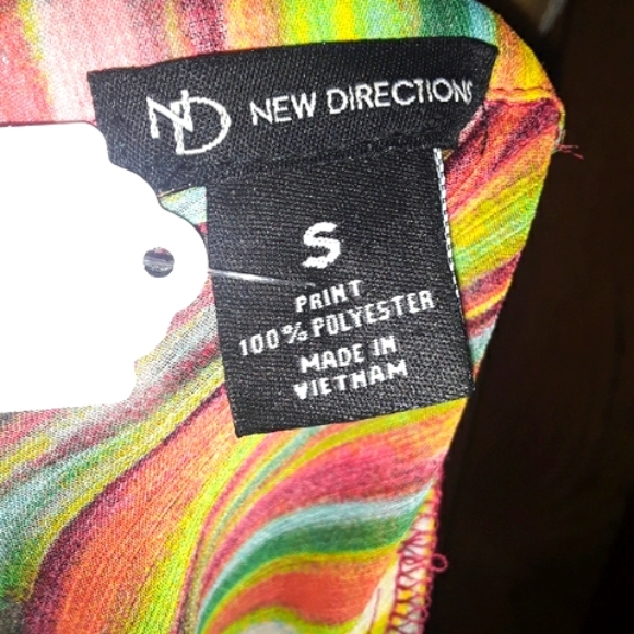 Womans New Direction Sze Small Multicolored Longsleeve shirt blouse Loosefit Top - Picture 2 of 4